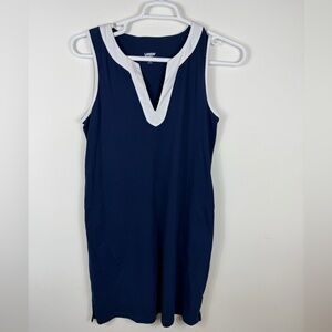 Lands' End Navy Dress with White Detail